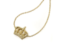 18kt yellow gold 20” Crown necklace with 0.16 cts diamonds. Available in white, yellow, or rose gold.
